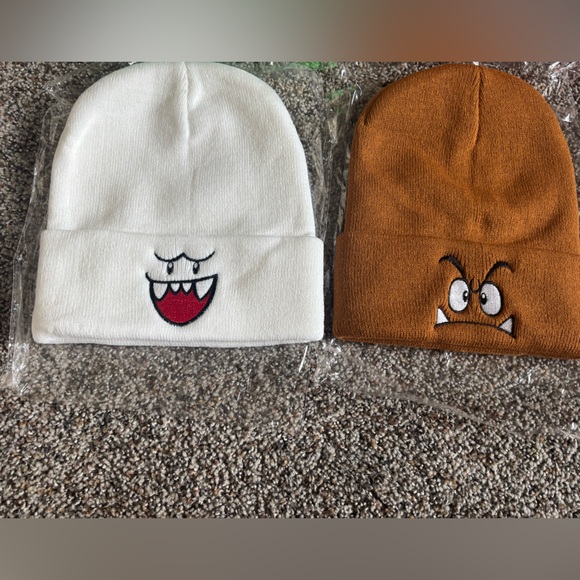 Nintendo super Mario bros GOOMBA Mario Luigi boo Kirby waluigi Beanie Set - Picture 3 of 5